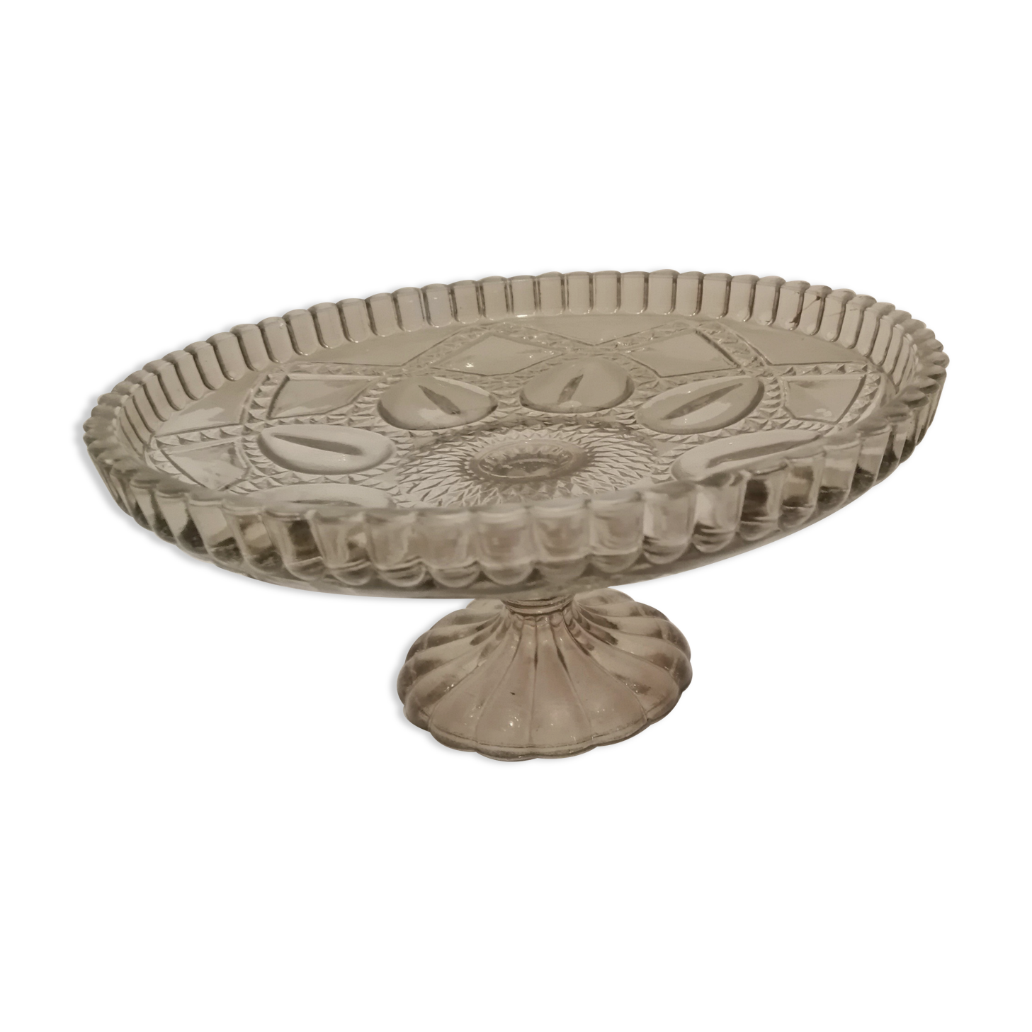Antique glass compotier
