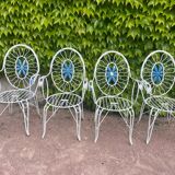 4 wrought iron Provencal armchairs from the 60s