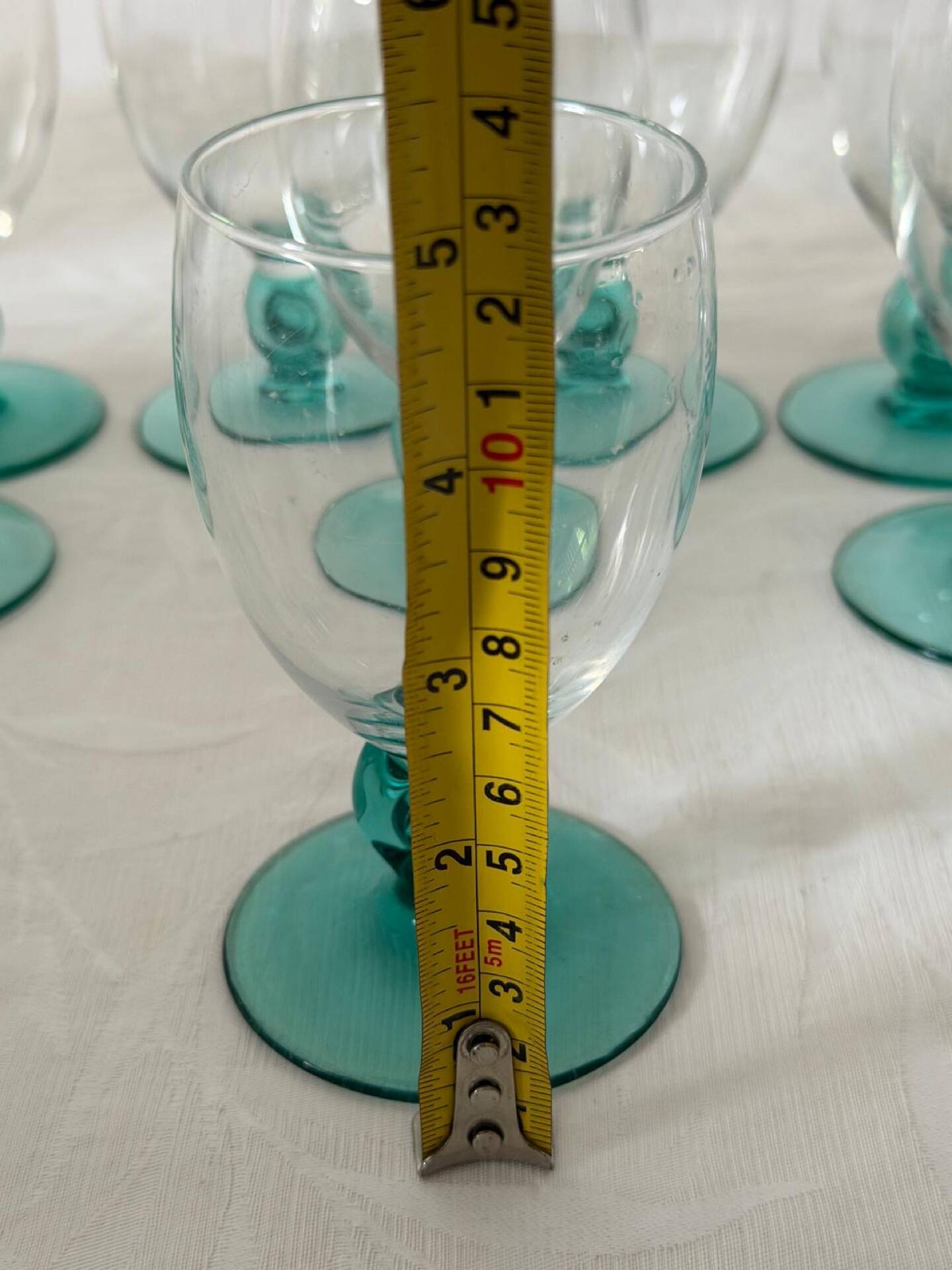 Lot of 8 vintage stemmed glasses