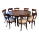 Mahogany round table in Louis Philippe style and 8 period chairs from the early 19th century.