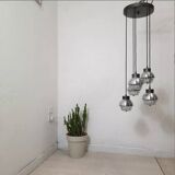 Cascade chandelier - vintage - aluminum and glass