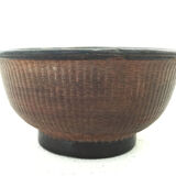 Coupe en bambou tressé et lacquée 18eme siècle Chine