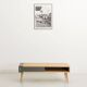 Coffee table with an oak cabinet equipped with 2 sliding doors, solid oak legs