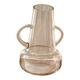 Amber brown transparent vase with handles