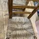 Pair of rustic-style vintage straw wood brutalist chairs