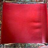 2 tubular chairs in red leatherette, Italy, Design, 1970