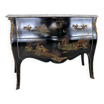 Chinese lacquered style commode