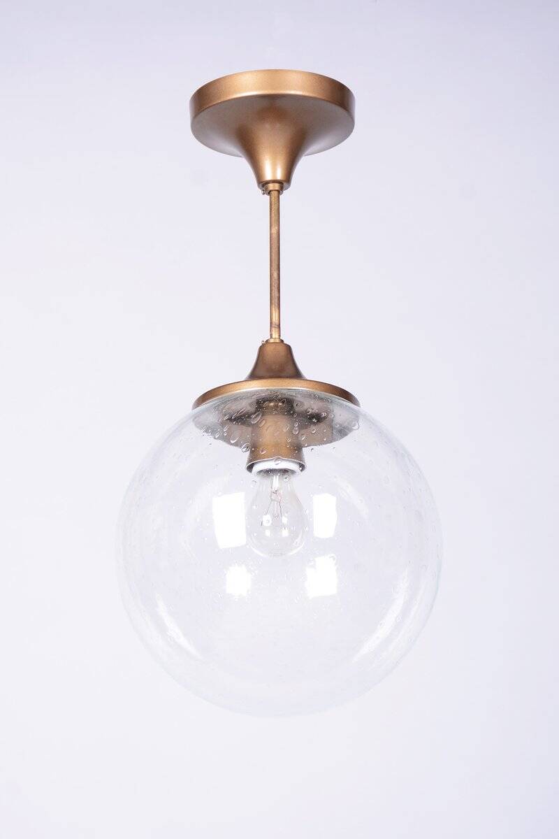 Mid-Century Chandelier in Brass and Glass, Czech, 1960s