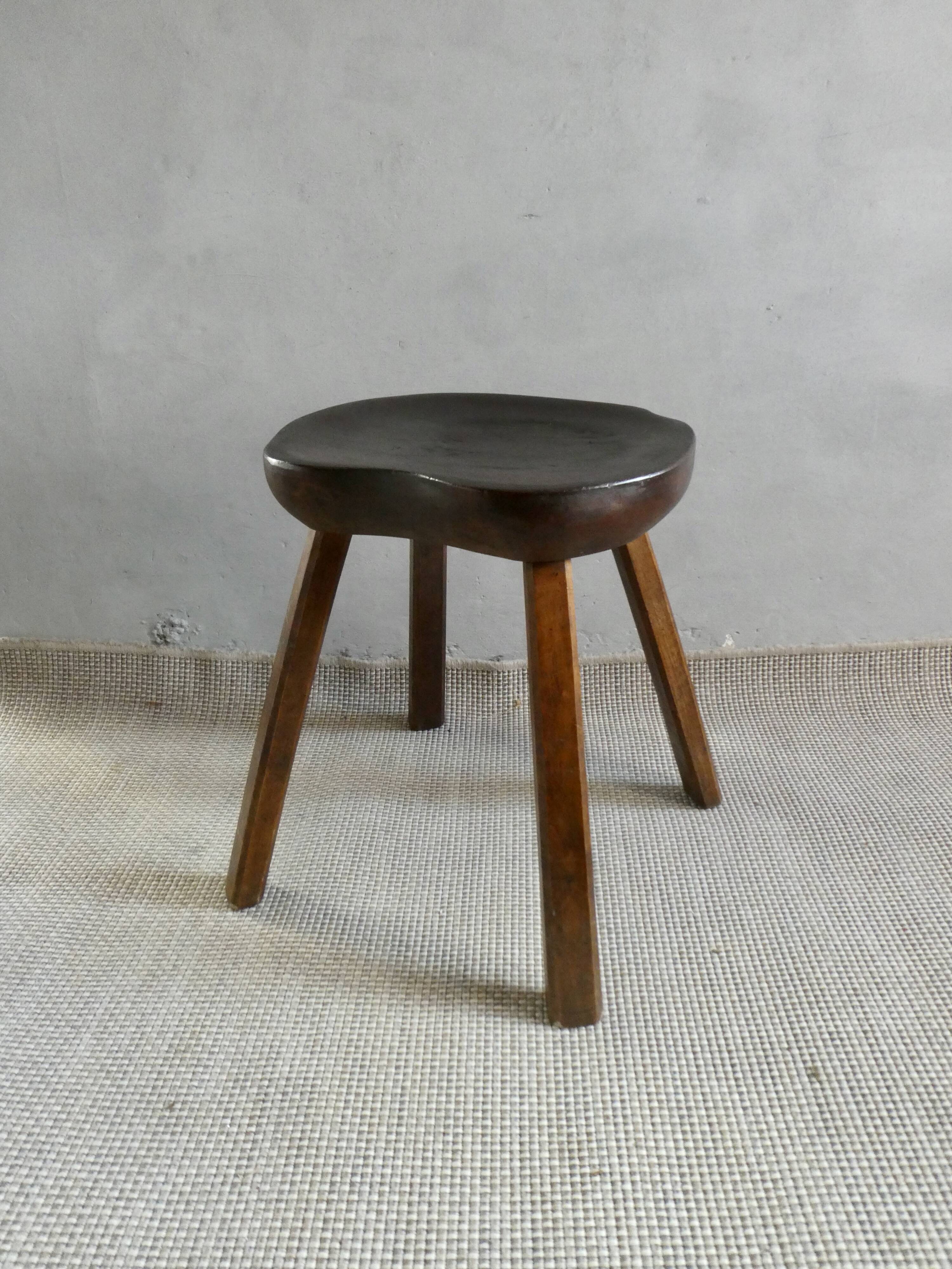 Solid wood stool, folk art