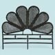Vintage black rattan headboard 142cm