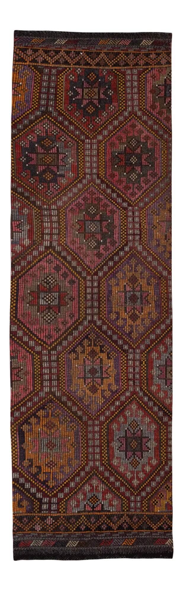 Vintage Turkish hallway rug 88x288 cm