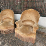 Piary of vintage toad armchairs