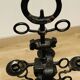 Black brutalist candlestick with 7 lights