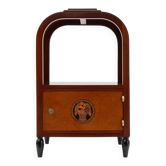 Art Deco Arched Side Table with Storage Unit and Black Marble Top, France