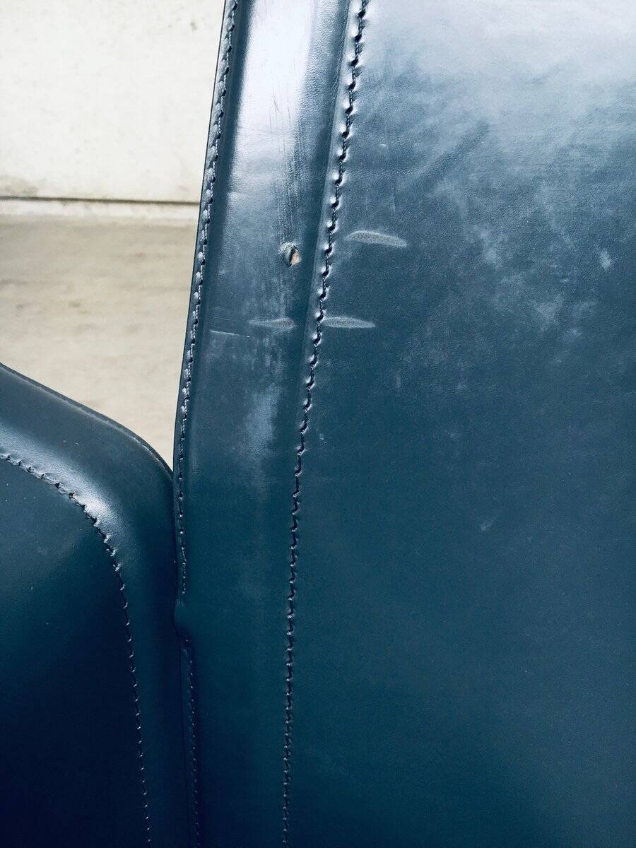 Postmodern Korium KM1 Leather Armchair by Tito Agnoli for Matteo Grassi, Italy, 1980s