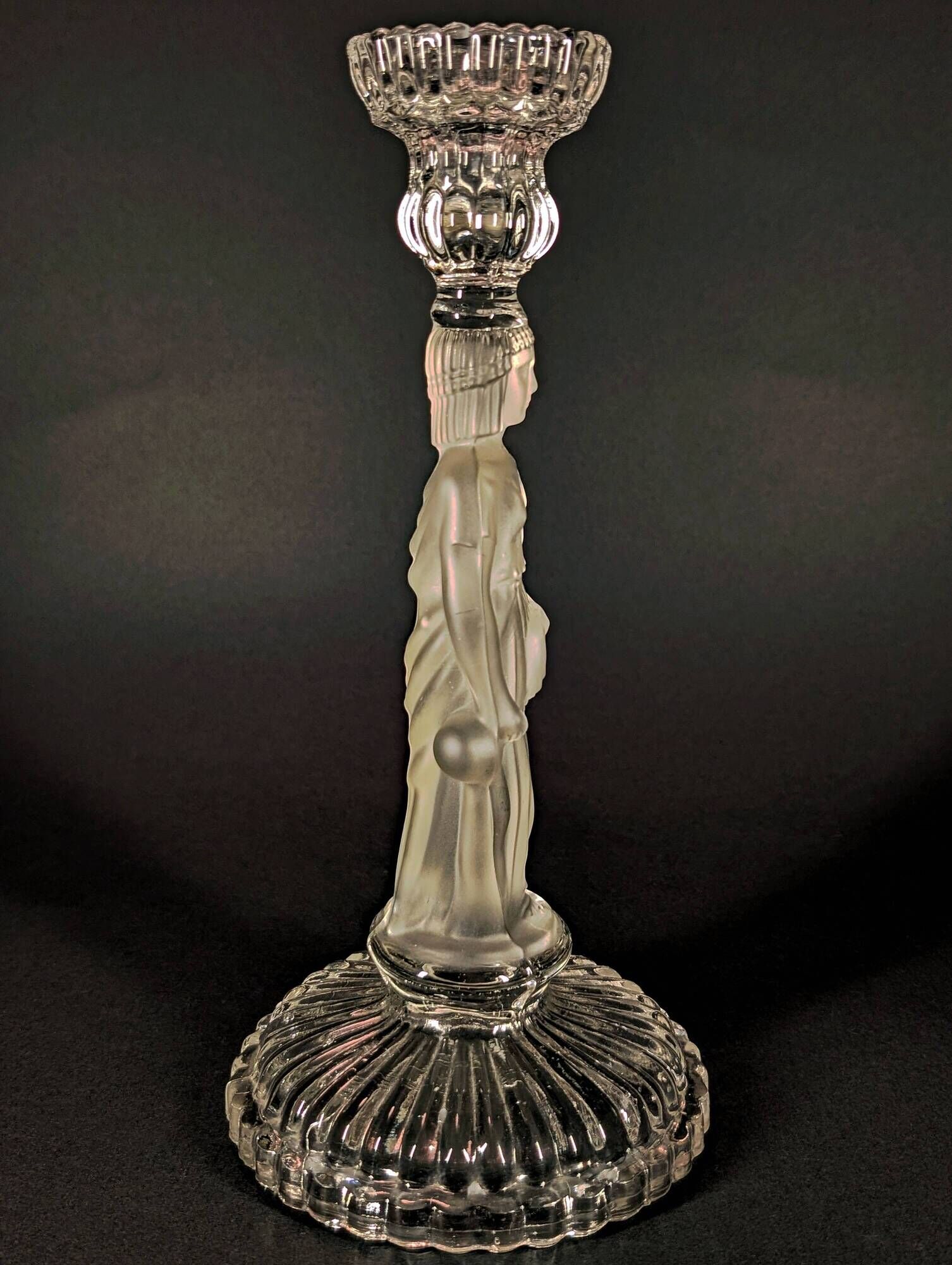 Antique Crystal Candlestick "The Water Carrier" (1900-1920)