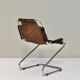 Vintage Italian chair in cowhide and chrome, 1970s