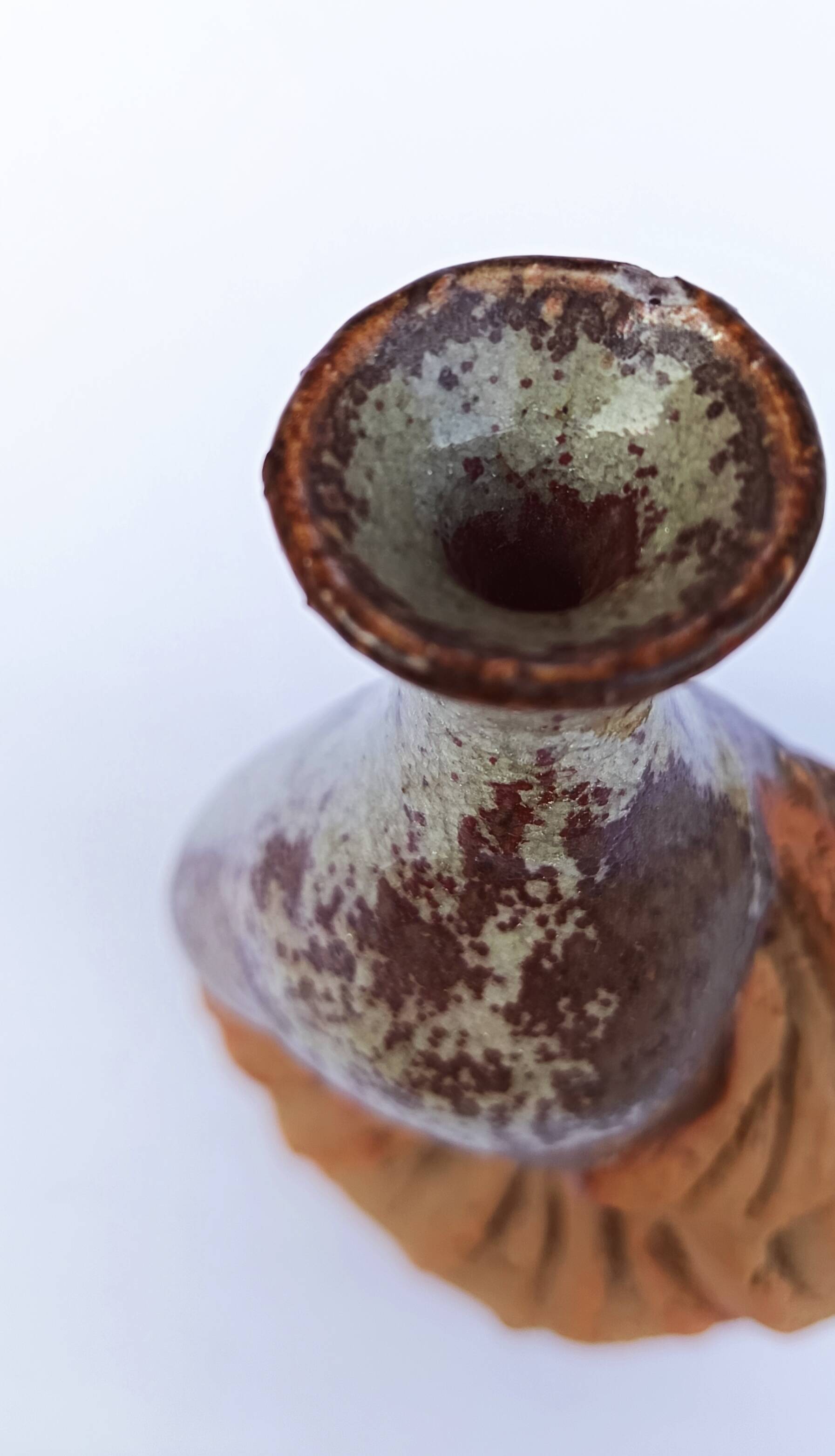 Organic stoneware vase-sculpture signed