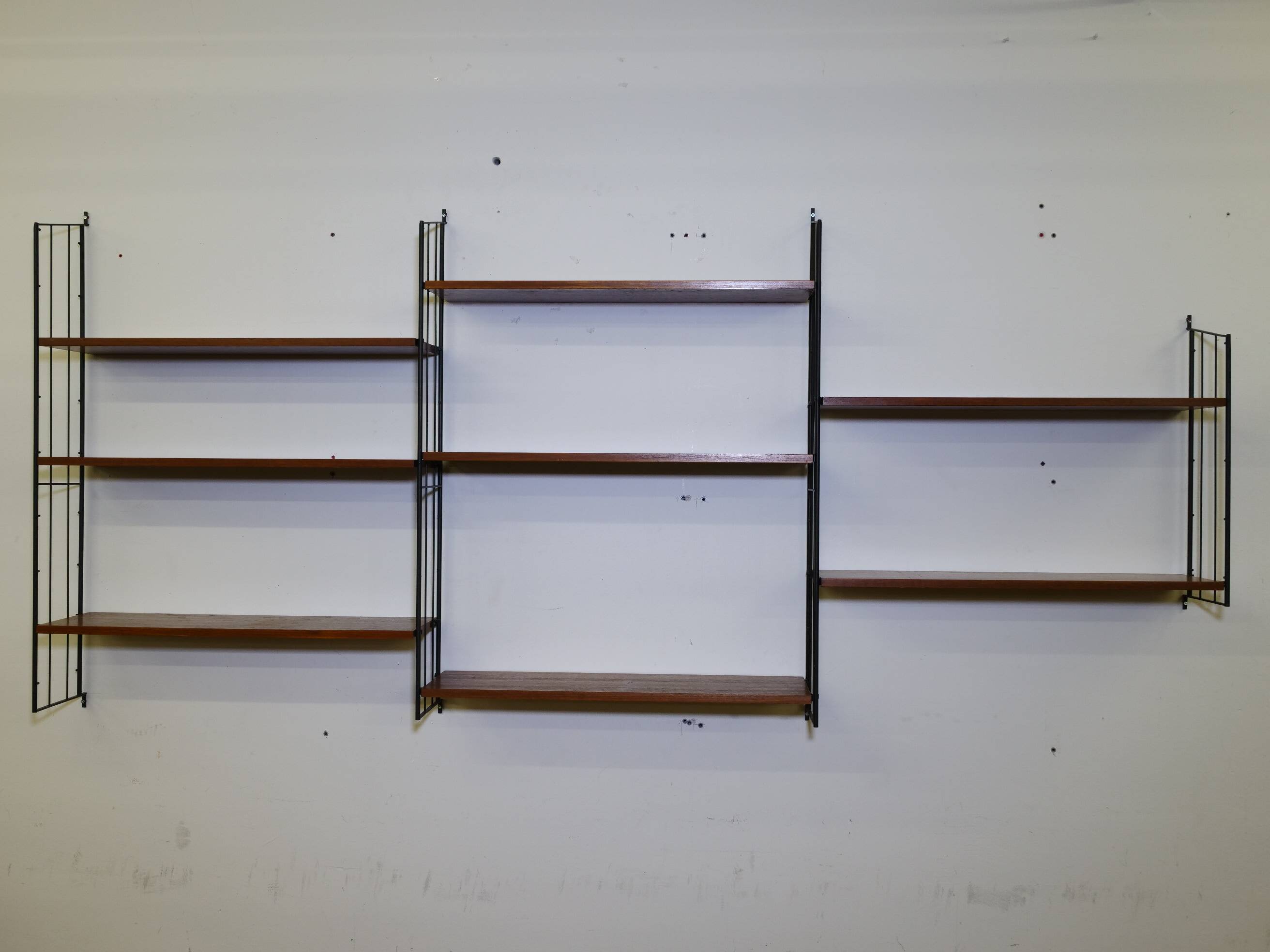 Modular teak storage unit in mid-century style, set of 12, 1960s.