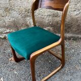 Emile and Walter Baumann walnut sleigh chair 60s