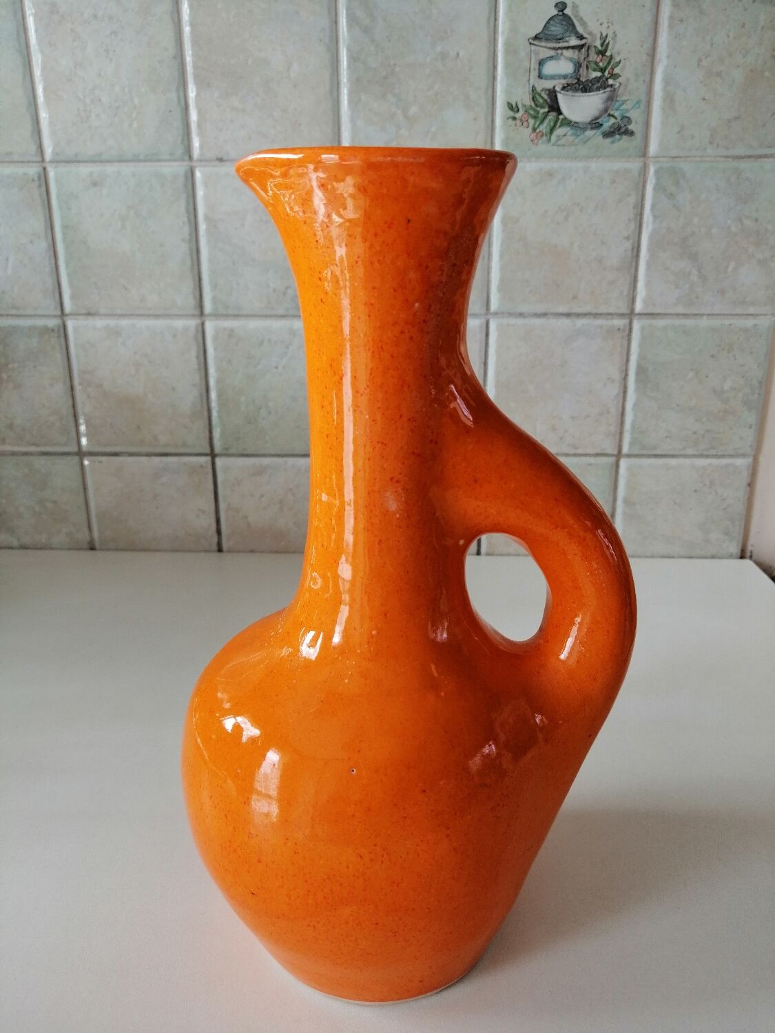 Orange terracotta vase