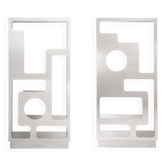 Paire de Claustras en inox brossé perforé, travail français contemporain