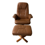 Unico leather armchair and ottoman