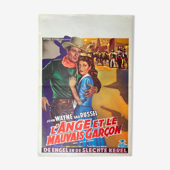 Affiche cinéma originale "L'Ange et le mauvais garçon" John Wayne 37x56cm 1947