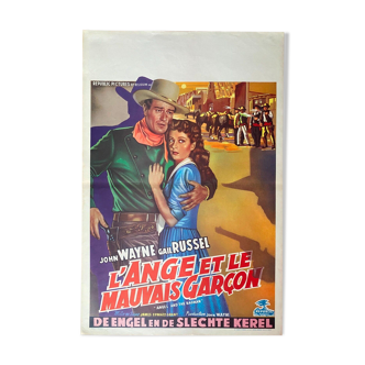 Affiche cinéma originale "L'Ange et le mauvais garçon" John Wayne 37x56cm 1947