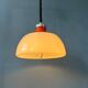 Suspension Space Age massive in white plexiglass Mid-Century with a red top cap.
