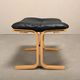 Ingmar Relling Siesta Lounge Chair and Ottoman in naturel Oak and Black Lea