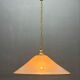 White Murano Glass Pendant Light with Black Rim, Italy, Mid-Century