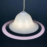 White and pink Murano glass pendant lamp, Italy, 1970s.