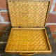 Vintage Wooden & Woven Bamboo Transport Box #D624