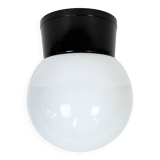 Vintage Brown Bakelite Wall or Ceiling Light with Milk Glass, 1960s