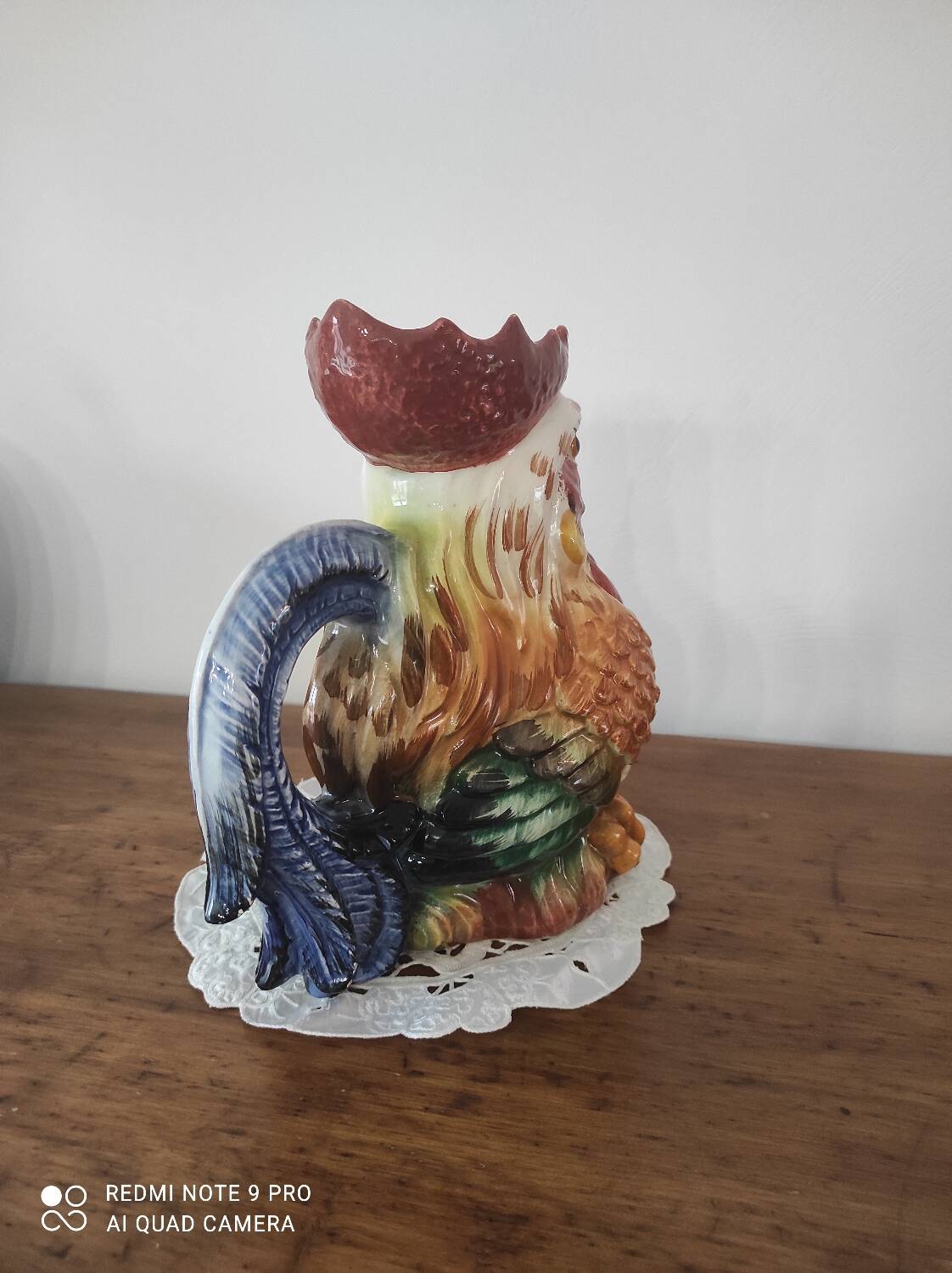 Barbotine Rooster pitcher carafe