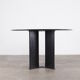 Round table leather black Tito Agnoli for Mateo Grassi