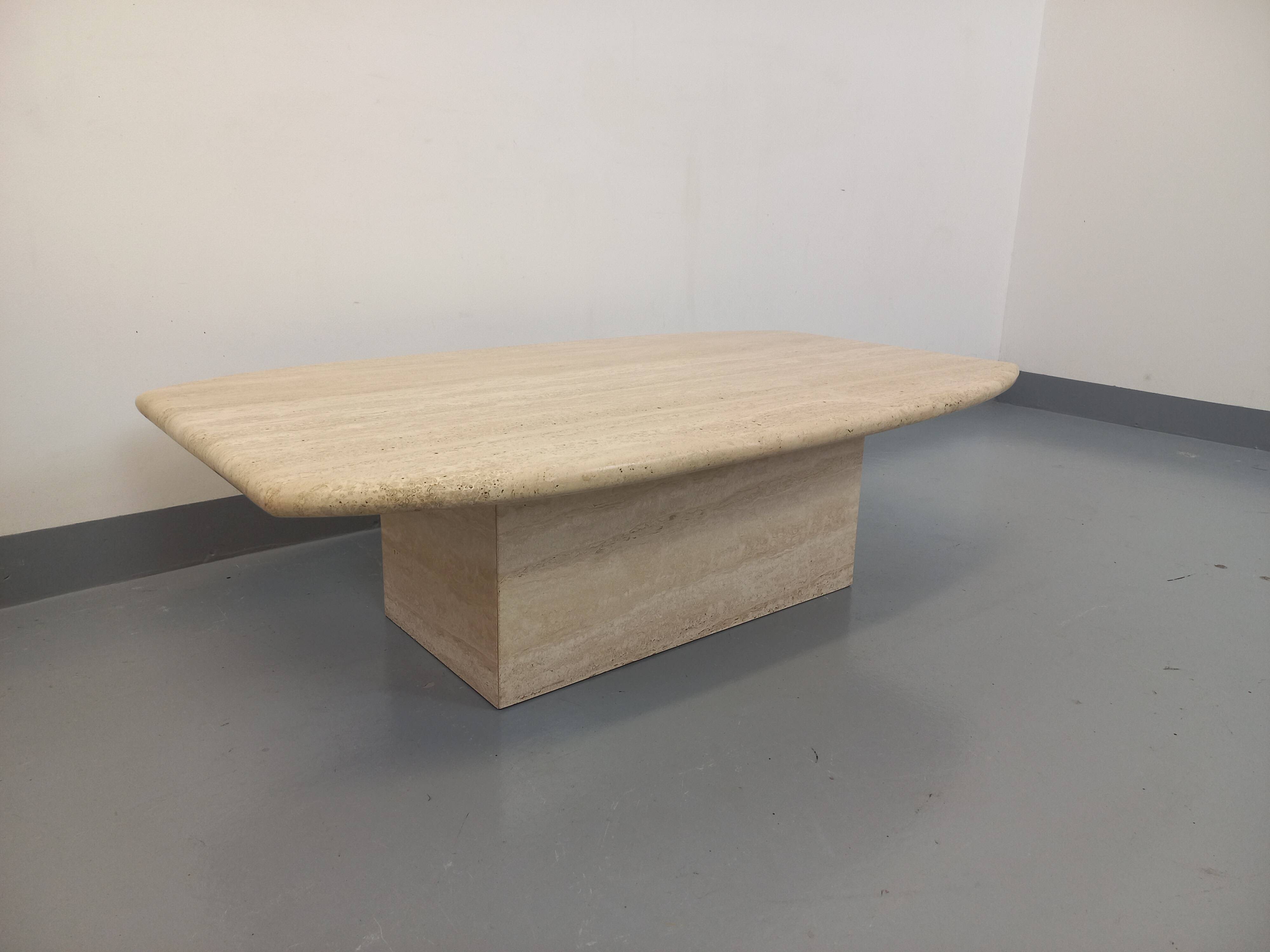Vintage travertine coffee table from the 80s