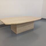 Table basse vintage en travertin des années 80