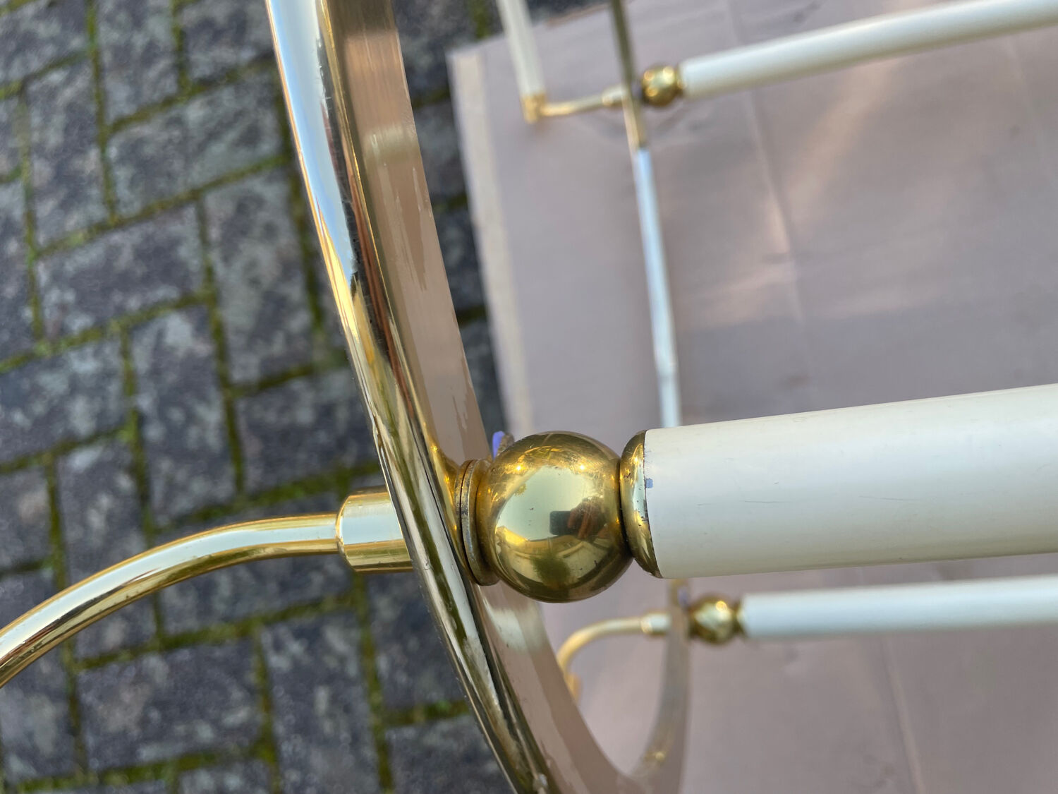 1960s glass and brass bar cart