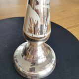 Eglomized mercurized glass candle holder
