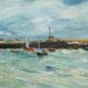 Painting “Petit Port Breton”, signed J.J Duboc – 1980