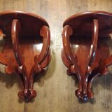 Pair of mahogany wall consoles