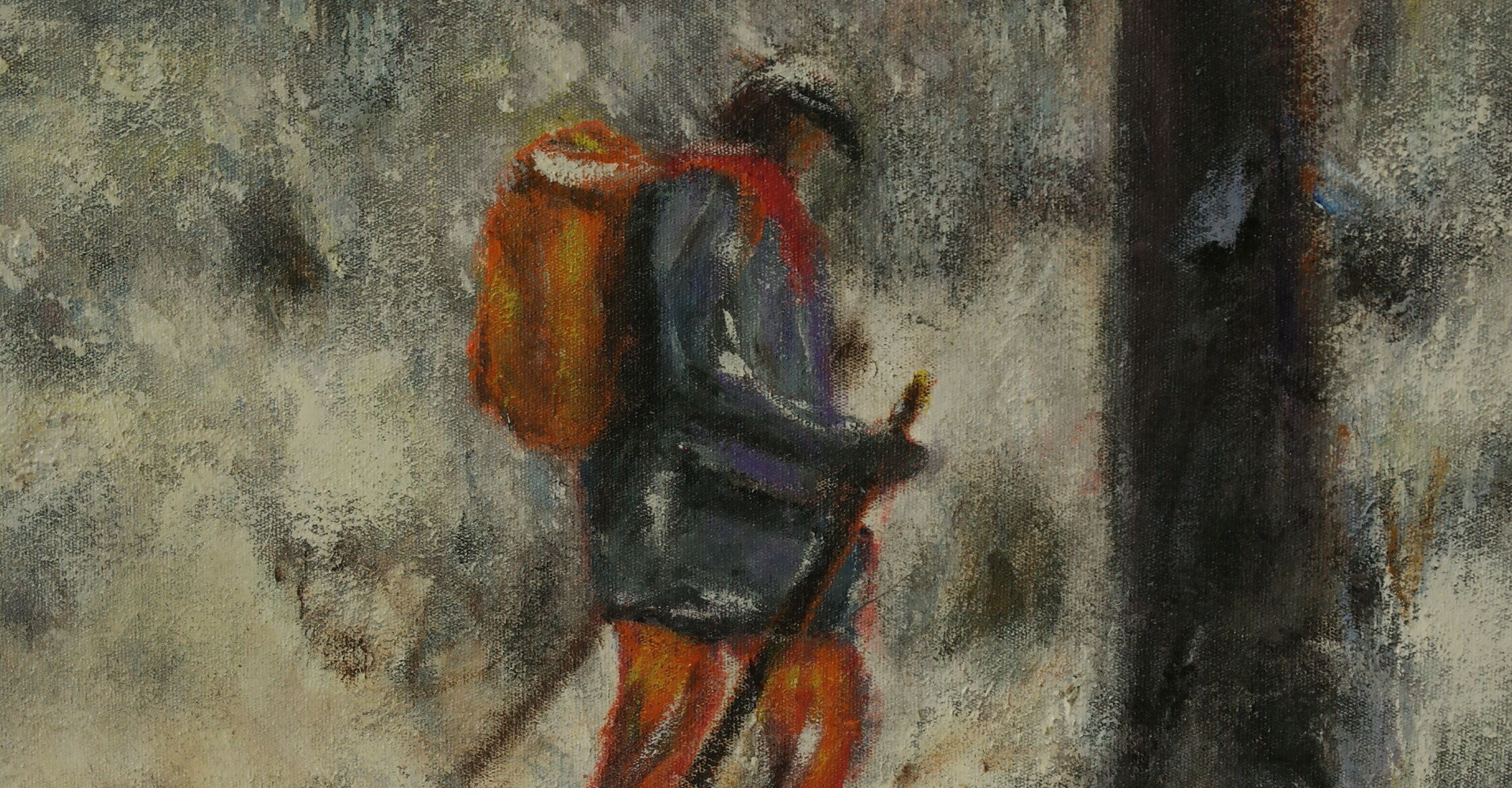 Painting on canvas winter scene 60 x 50