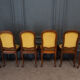 Suite of 6 Louis XV style chairs in walnut nineteenth yellow velvet