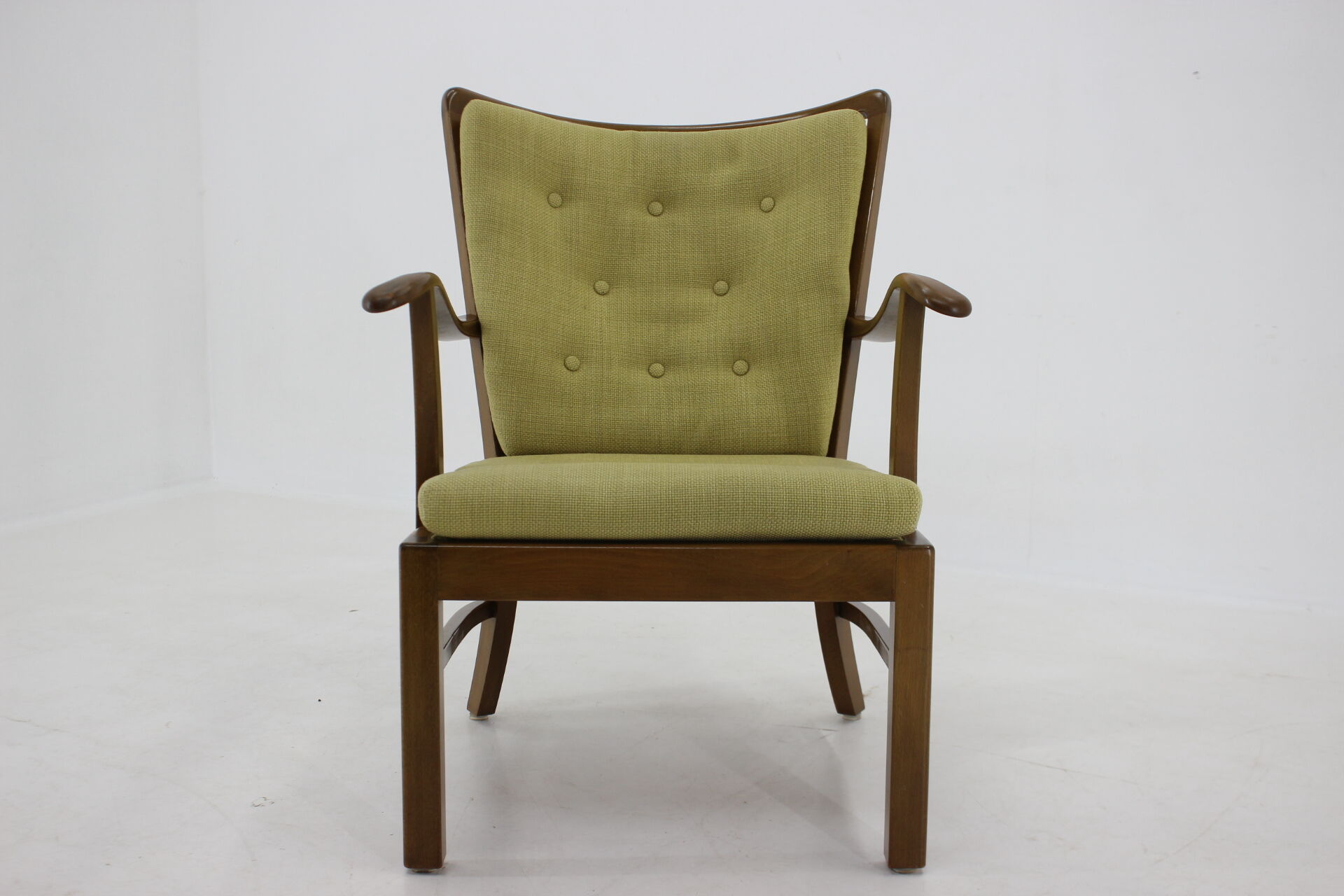 1940s Fritz Hansen Beech Armchair by Soren Hansen Model 1628 , Denmark