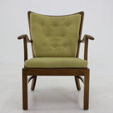 1940s Fritz Hansen Beech Armchair by Soren Hansen Model 1628 , Denmark