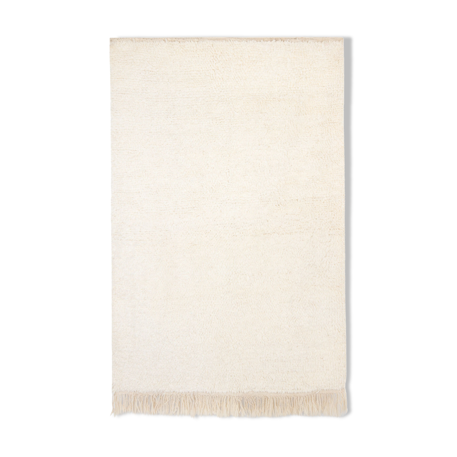 Carpet berbere beni ourain ecru 205 x 153 cm