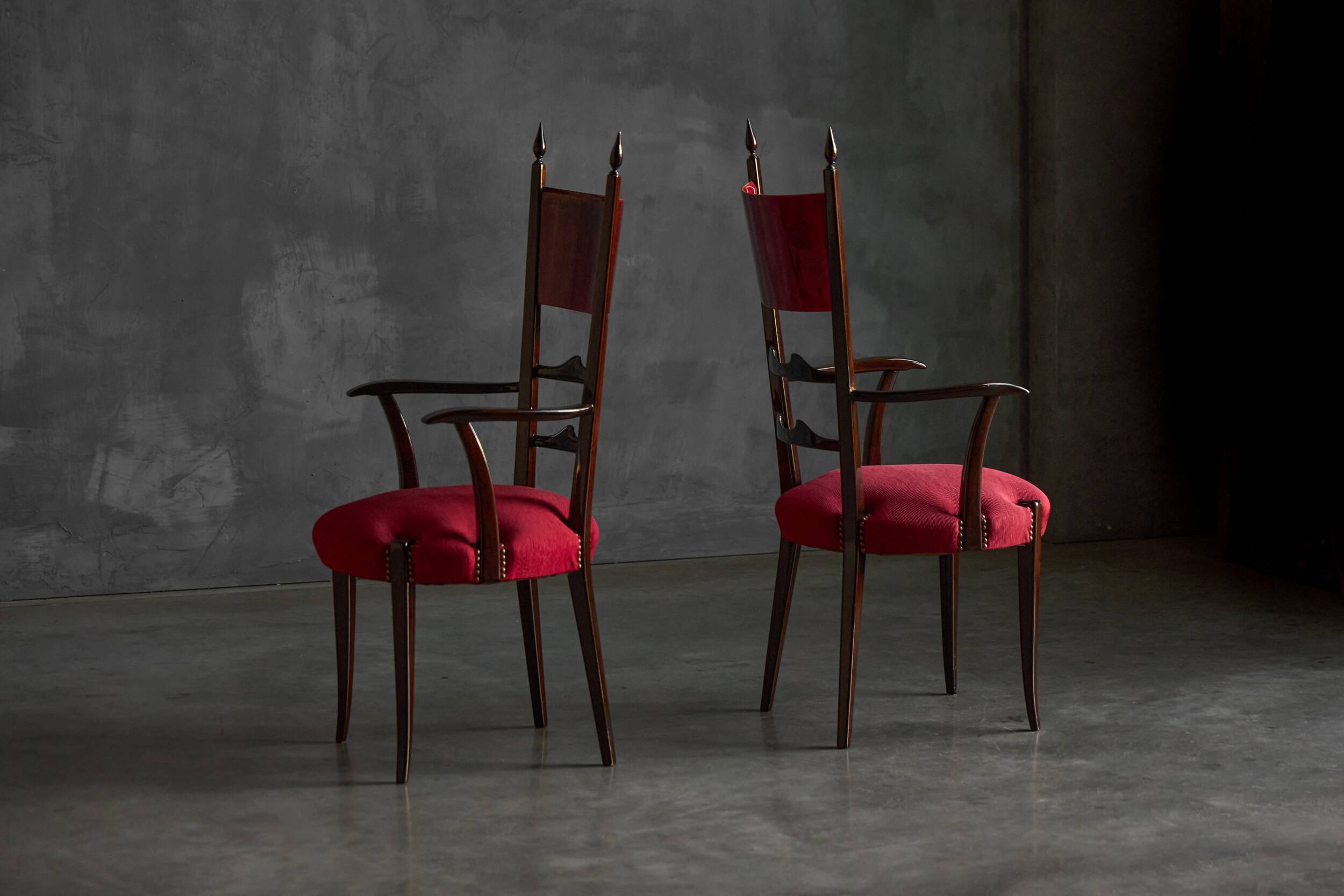 High-back dining chairs by Aldo Tura, Italy, 1962