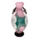 Postmodern Pink, Green and White Hand Blown Scavo Glass Vase, Murano, Italy